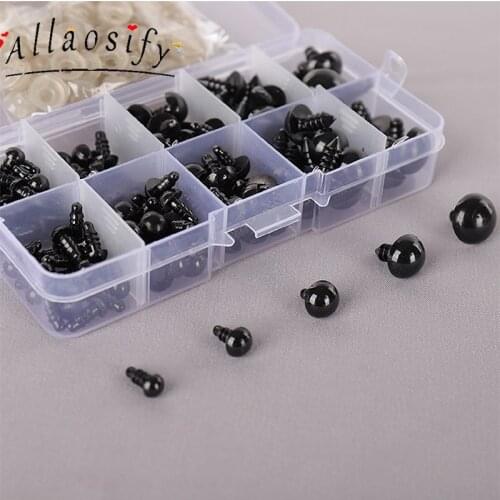 Allaosify 6mm8mm10mm12mm14mm16mm Black Plastic Safety Eye Teddy Bear Doll Amigurumi DIY Accessories Multiple Sizes Available