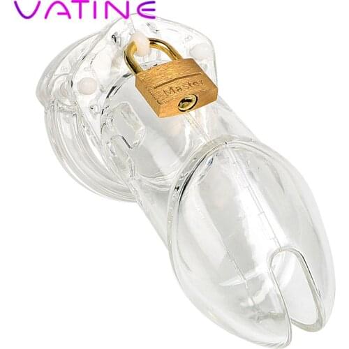 IKOKY Male Chastity Device Adults Products Chastity Lock Cock Cage with 5 Rings Sex Toys for Men Male Erotic Penis Rings CB6000