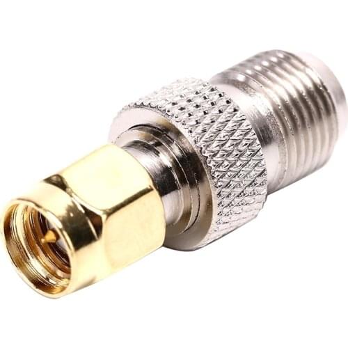 1pcs High Quality F Type Female To SMA Male Plug Straight RF Coaxial Adapter F Connector To SMA Convertor Gold Tone