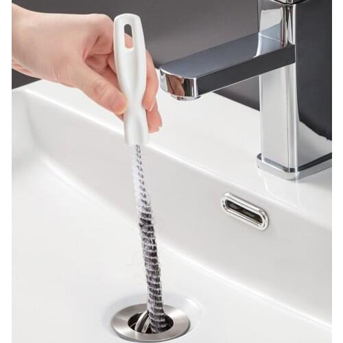 Metal Wire Drain Cleaner Sticks Clog Remover Cleaning Tools 45cm Spring Pipe Dredger Sink Anti-clogging Hair Brush for Kitchen