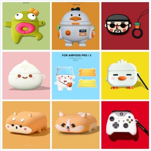 Earphone Case For AirPods Pro Case Cute 3D Cartoon Dog Silicone Cover For Apple Air Pods 3 Earpods Earbuds Case Accessories Etui