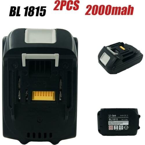 2X New Rechargeable Power Tools Batteries 18V 2000mAh for Makita 2.0Ah BL1815 BL1830 BL1840 BL1845 LXT400 194230-4