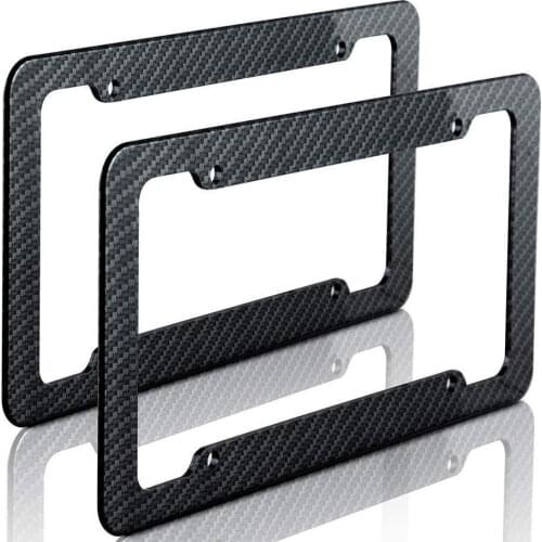License Plate Frame Black Carbon Fiber / Transparent Plate Rear Bracket Accessories For Front Protector Cover Car Number M0Y1