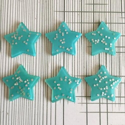 Rena!! Resin Mix Hot Selling Five Star for Jewelry Accessory hair bow center DIY (40mm)