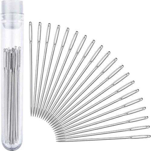 Two Size Stainless Steel Sewing Needles Darning Hand Sewing Needles Embroidery Tool DIY Needle, 1 Set(20 or 9 PCs/Set)