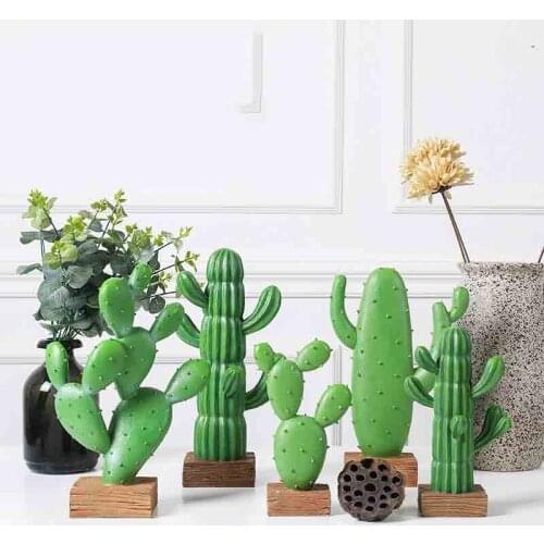 Nordic home fresh simulation plant study living room Lvchu home decoration cactus column floor potted crafts