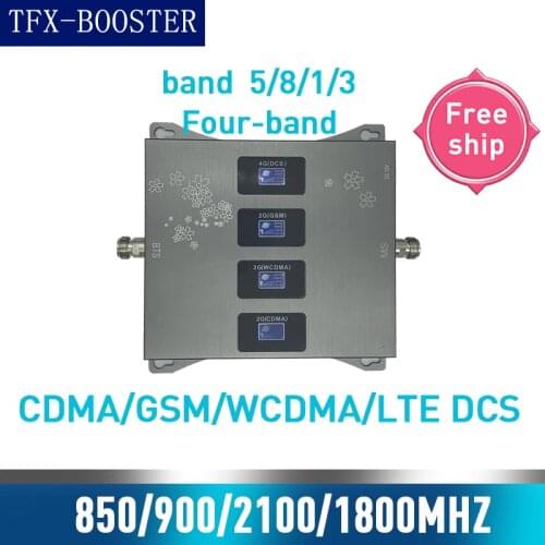 TFX-BOOSTER Four-Band CDMA850/900/1800/2100mhz Mobile Signal Booster 4G Cellular Amplifier GSM Repeater 2G3G 4G Booster CDMA GSM