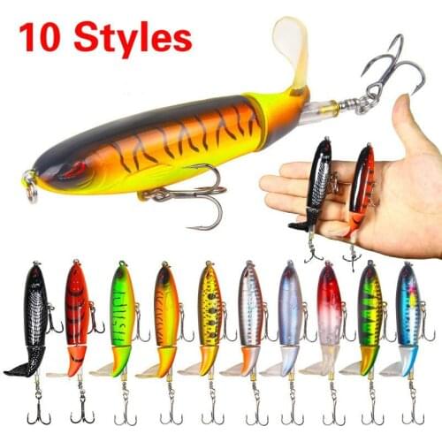 1PCS Whopper Plopper 10cm/13g Topwater Fishing Lure Artificial Hard Bait Plopper Soft Rotating Tail Fishing Tackle Fishing Bait