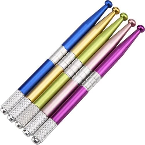 High Quality 5 Colors Tattoo Pen 1pen + 10 Needles Body Art Kits Manual Pen Tattoo Needle Eyebrow Practice Pigment Tattoo Set