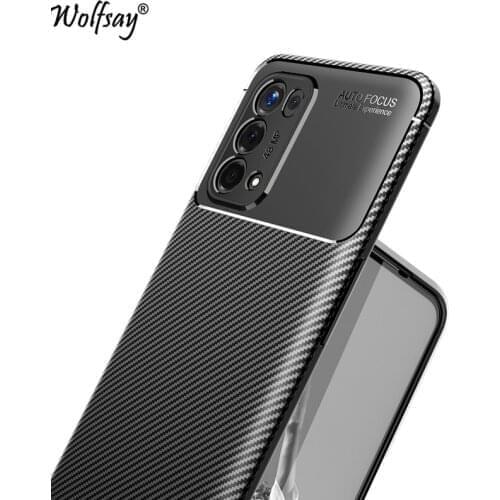 For Oppo A74 5G Case Soft Bumper Anti-knock Silicone Carbon Fiber Back Cover For Oppo A74 5G Case For Oppo A74 A 74 5G 6.5 inch