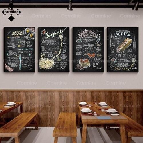 Cooking Signs Canvas Painting Retro Coffee Posters Delicate Wall Pictures and Prints Restaurant Cafe Kitchen Art Wall Decoration