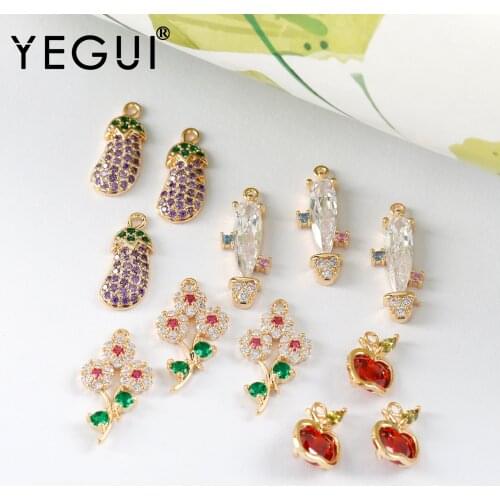 YEGUI M1008,jewelry accessories,18k gold plated,copper metal,zircons,jewelry findings,jewelry making,diy earrings,6pcs/lot