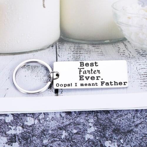 Funny Fathers Day Keychain Gift Best Farter Ever Oops I meant Father Birthday Christmas Gifts for Dad Father from Son Daughter