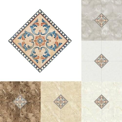 10pcs/set Multi Color Porcelain Tile Stickers Bathroom Living Room Floor Decals Home Decoration Waterproof Ground Wallpaper