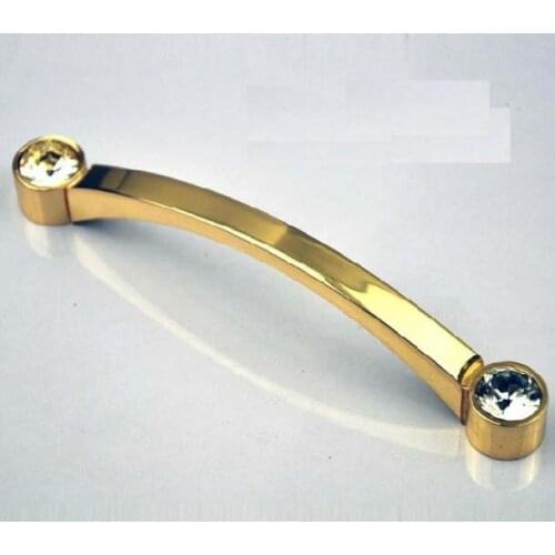 10pcs/lot Gold Plated Zinc Alloy Crystal Modern Kitchen Cabinet Knobs and Handles(C.C.: 192mm)