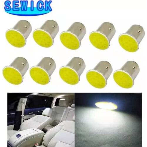 100pc P21W 1157 BAY15D 1156 Ba15S Car LED Light Signal Bulb COB Super Bright Auto Turn Tail Reverse Parking Brake Lamp 12V 12SMD