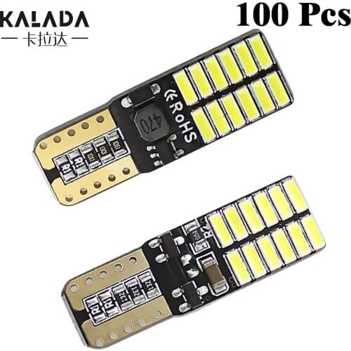 100 pcs 3w T10 W5W 194 501 Car LED Interior Instrument Lights Bulb for Car Diode Auto Width Lamps Vehicle White Red Blue 12V