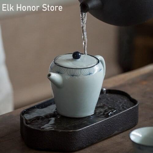 180ml Vintage Blue And White Ceramic Teapot Lotus Art Tea Making Household KungFu Tea Master Single Pot Set Tea Ceremony Teaware