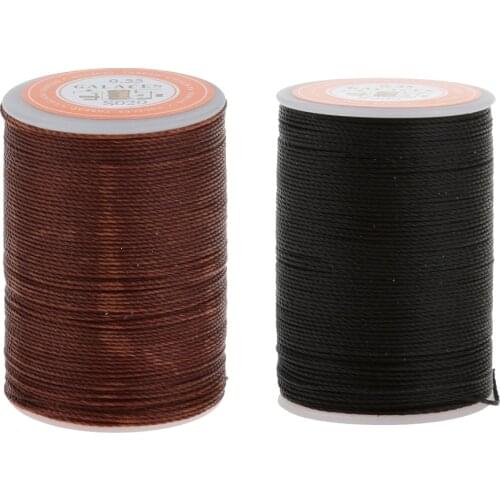 2pcs 113 Meters 0.55mm Round Waxed Thread Leather Hand Sewing Stiching Cords