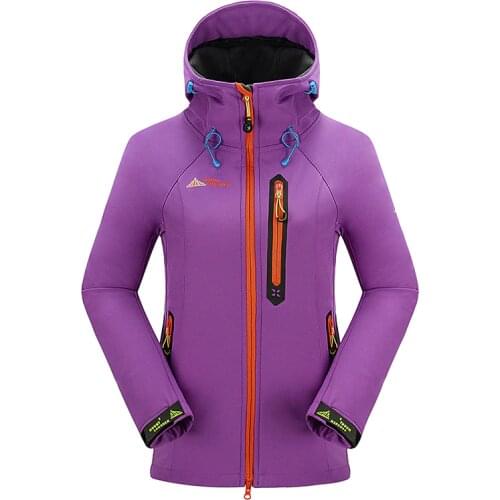 2020 Winter Women Soft shell Outdoor Waterproof Ski Jacket Fleece Thermal Waterproof Coat Outdoor Camping Hiking Female Jacket