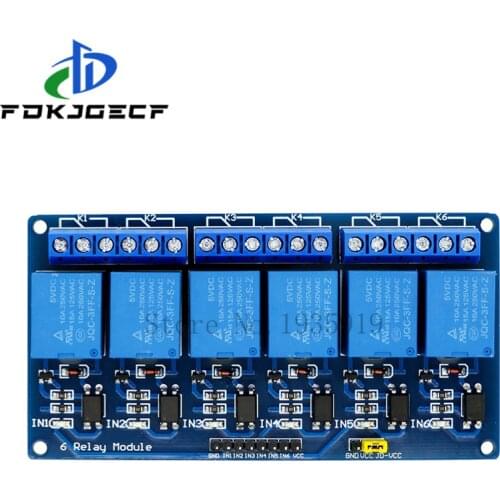 DC 5V 6 Channel Relay Module with Light Coupling Optocoupler Insulation for Arduino Raspberry Pi Expansion Board