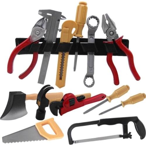 7/14Pcs Simulation Repair Drill Tools Toys For Boys Pretend Play Model DIY Tool Play House Garden Toy Kit Children Gifts Plastic