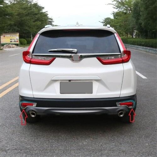 ABS Chrome Rear Tail Fog Light Lamp Bumper Cover Trim Kit Car Styling Reflective Sticker Accessory For Honda CR-V CRV 2017 2018