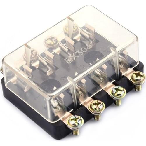4 Way Fuse Box DC 12V - 32V Circuit Car Trailer Auto Blade Fuse Box Block Holder For AGC & JSO Fuses