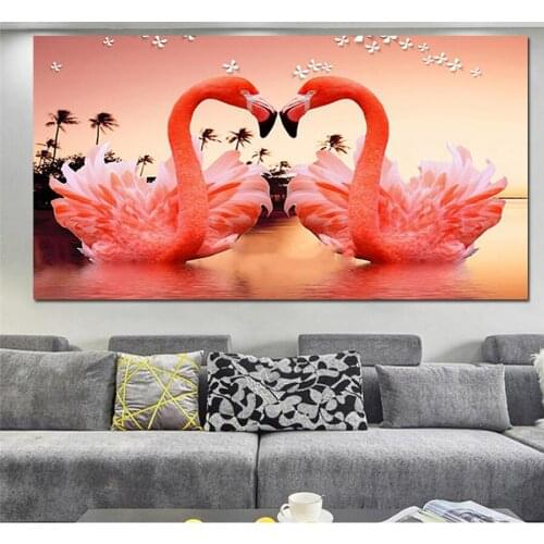 Large DIY diamond painting Flamingo lover Diamond Embroidery gift Square Diamond Round 5d full diamond Mosaic puzzle gift