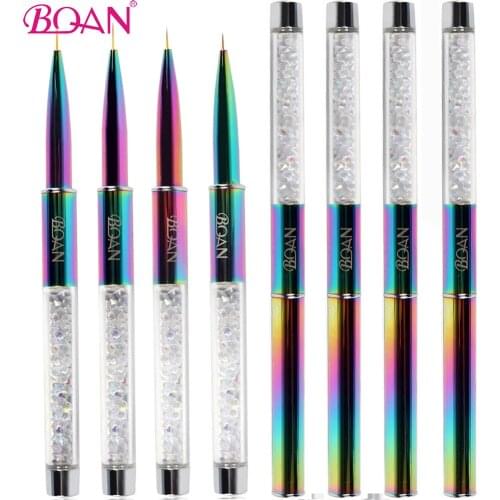 BQAN Multicolor Nail Brush Liner Brush French Stripe Nail Art Liner Pen for Manicure Ultra-thin Line Drawing Pen UV Gel Brush