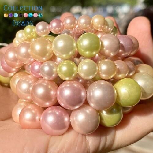 Natural Colorful Shell Mother Of Pearls Loose Spacer Beads For Jewelry Making DIY Bracelet Handmade Accessories 6/8/10/12mm 15