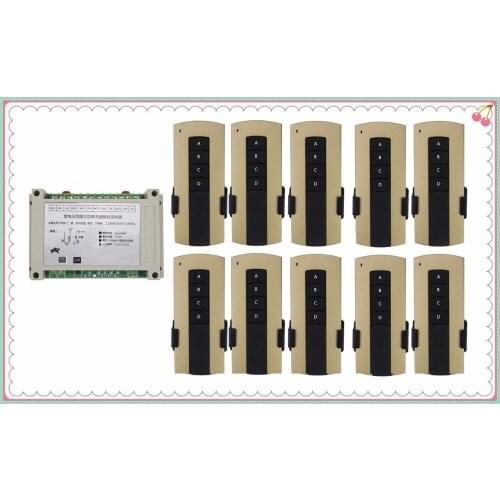 DC12V 24V 36V 48V 4CH 30A RF Wireless Remote Control Relay Switch Security System Garage Electric Doors/window/lamp 10* remote