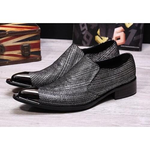 Business men pointed toes dress shoes summer breathable rivet iron toes casual dress shoes men comfortable single shoes