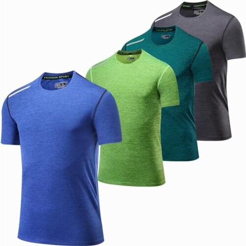 Brand Gym Clothing Bodybuilding Fitness Men short sleeve reflective quick-dry Running t shirt Quick-dry breathable Sport Shirt