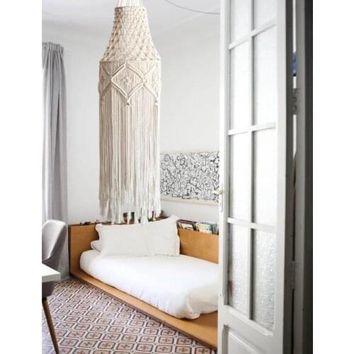 Ins Tapestry Nordic Hand-woven Homestay Home Wall Hanging Bedroom Chandelier Lampshade Boho Home Decoration Abat Jour