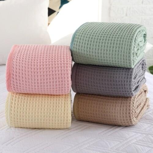 Plaid Cotton Blanket for Bed Japan Waffle Plaid Throw Blanket on the Sofa Summer Towel Quilt Bed Cover Bedspread Bedding
