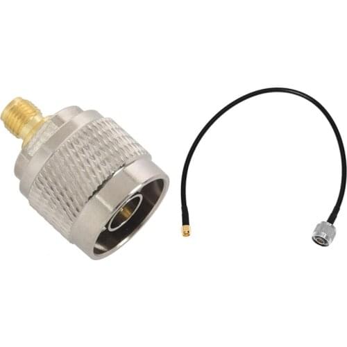 SMA Male To N Type Male Plug Wifi Antenna Pigtail Cable 16.1 Inch& N Male To SMA Female RF Coaxial Cable Adapter
