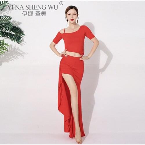 New Women Belly Dance Training Clothing Outfits Indian Costume Bellydance Class Wear Top Skirt Performance Clothing Practice Set