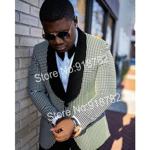 Handsome Groomsmen Shawl Lapel Groom Tuxedos Mens Wedding Dress Man Jacket Blazer Prom Dinner (Jacket+Pants+Tie) A069