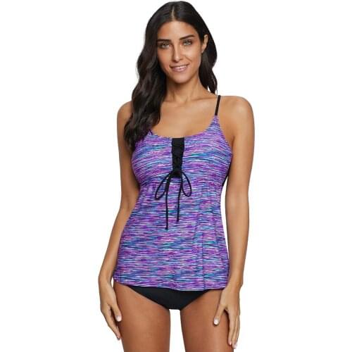 Plus Size Swimwear Women Tankini Swimsuit Large Swimming For Women Vintage Push Up Bathing Suit Blue Black Beachwear