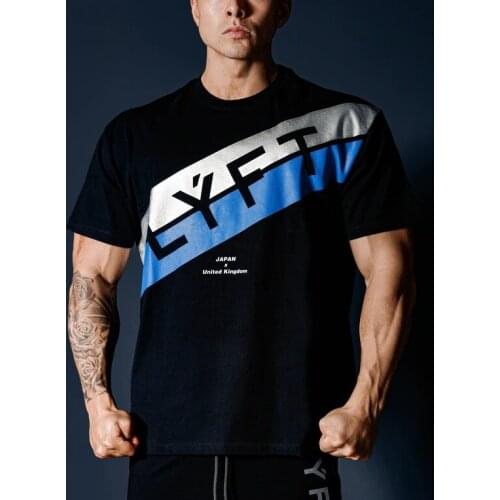 Fitness Sport Short-Sleeved Mens Cotton Slim T-Shirt Running For Air Casual Mens Trend