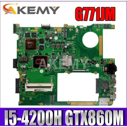 AKemy For ASUS G771JM ROG GL771JM G771J G771JK I5-4200H GTX860M laptop motherboard tested 100% work original mainboard