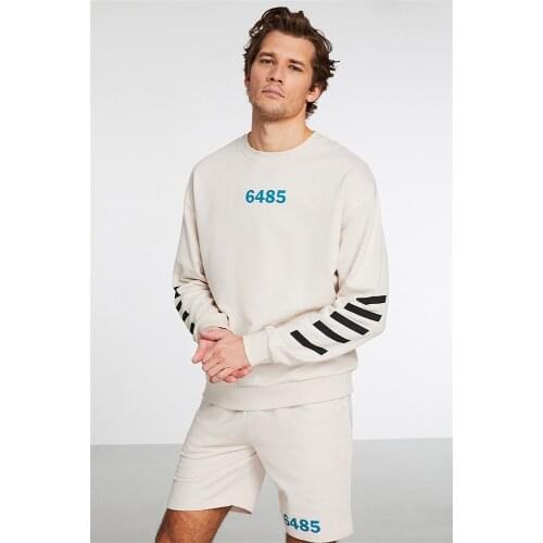 Mens Tracksuits Sport Mens Clothing 2 Piece Suit Sport Suit Cotton Embroidery Detailed Short Shorts Basic Comfort Fit Crew Neck Sweatshirt Tracksuit Set Tracksuit Mens Casual Sport Suit Breathable Colors