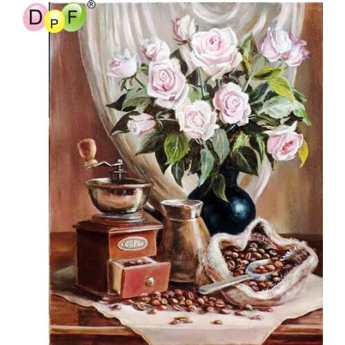 DPF DIY Coffee nut vase 5D diamond painting cross stitch home decor diamond mosaic kit full square diamond embroidery needlework