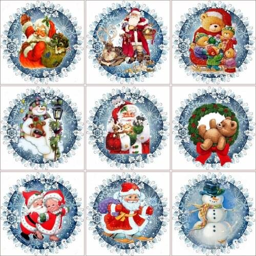 Evershine Diamond Painting Kit Santa Claus Beaded Embroidery Diamond Mosaic Cartoon Cross Stitch Christmas Needlework Home Decor
