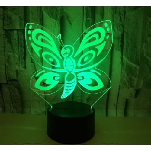 New Butterfly 3d Lamp Seven color Remote Control Touch Led Desk Lamp Creative Product Gift 3d Small Table Lamps