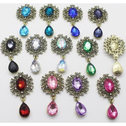 New Bronze 10 Pieces Rhinestone Charm Crystal Brooch Jewelry Accessories Wedding Decoration Crafts Design Accessories