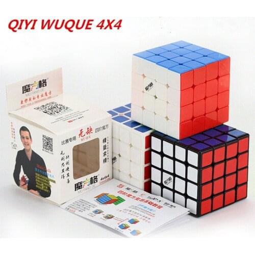 QI YI WUQUE 4x4 Magic Cube, A 4x4 Refined For Competition Speed Cube , Black and Stickerless Cubo Magico Toys For Children