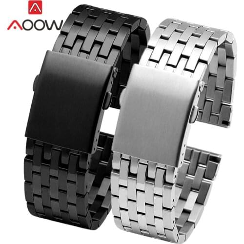 7 Pointer Solid Stainless Steel Strap 24mm 26mm 28mm 30mm Folding Buckle Men Metal Replacement Band Watch for DZ4316 DZ7395 7305