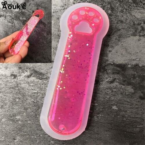 Cat Claw Shape Bookmarks Silicone Mold DIY Necklace Pendan Molds Mobile Phone Epoxy Tools Chocolate Cake Decorating Aouke